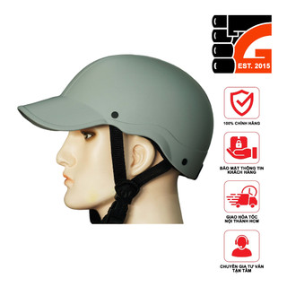 Mũ Bảo Hiểm 1/2 NAPOLI Kết màu xám xi măng - FREESIZE 54-59cm - Dùng cho người đi xe máy