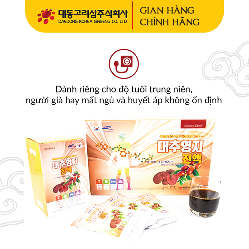 Nước linh chi táo đỏ DAEDONG hộp 30 gói x 80ml