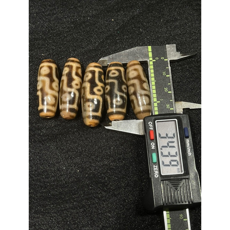 Đá phong thuỷ dzi tây tạng 9 mắt màu cam phong hoá mê li