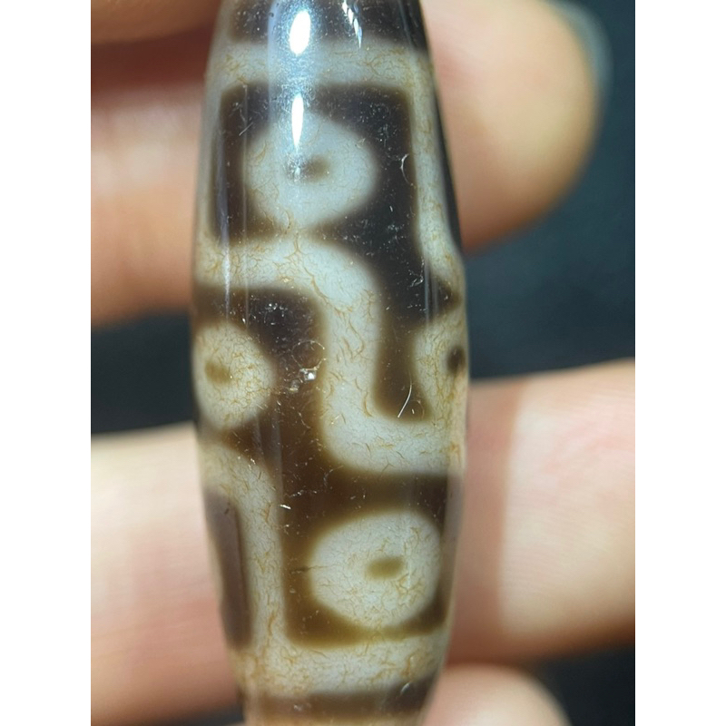 Đá phong thuỷ dzi tây tạng 9 mắt màu cam phong hoá mê li