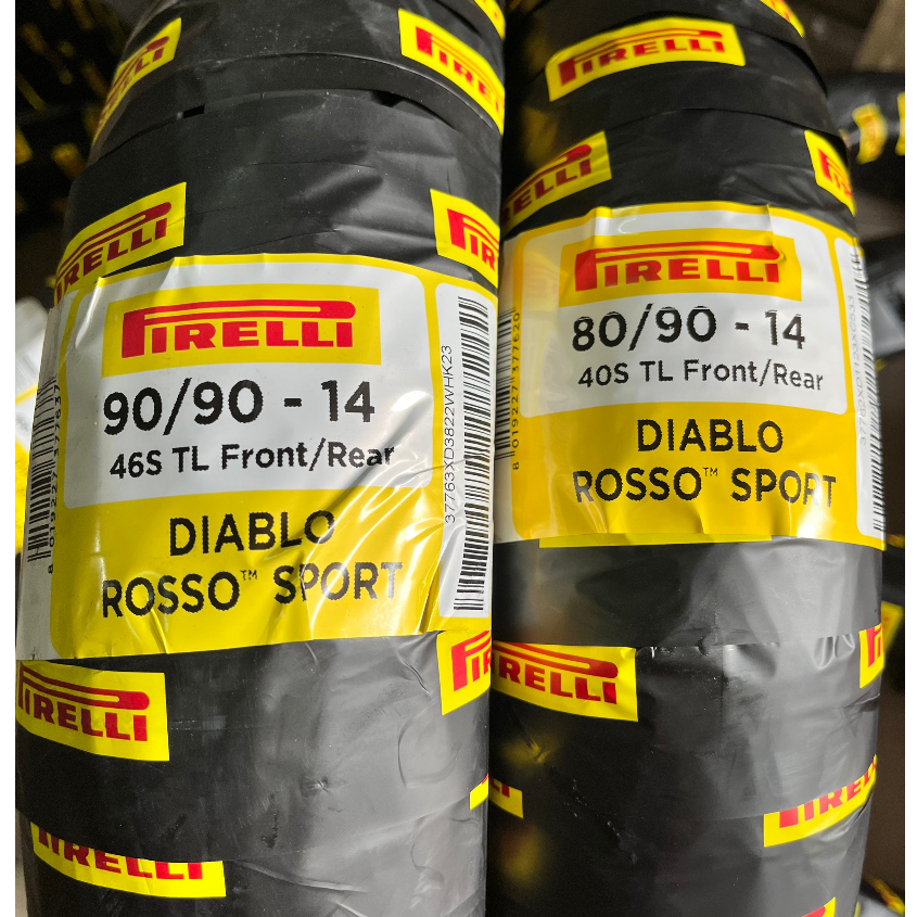 (80/90-14 & 90/90-14) Cặp vỏ Pirelli Diablo Rosso Sport 80/90-14 M/C 40S TL và 90/90-14 M/C 46S TL