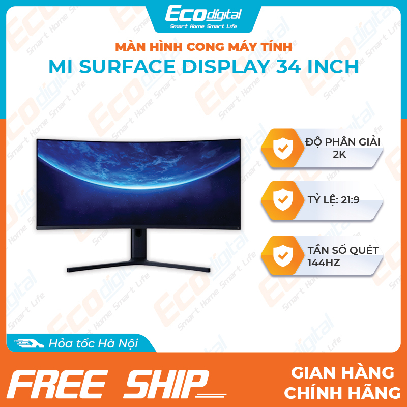 Màn hình máy tính pc cong xiaomi 34 inch 144hz 2k bản quốc tế