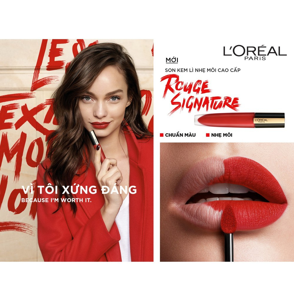 Son L'Oreal Rouge Signature Matte Colored Ink - 426 I Am Worth It size mini 1.7ml
