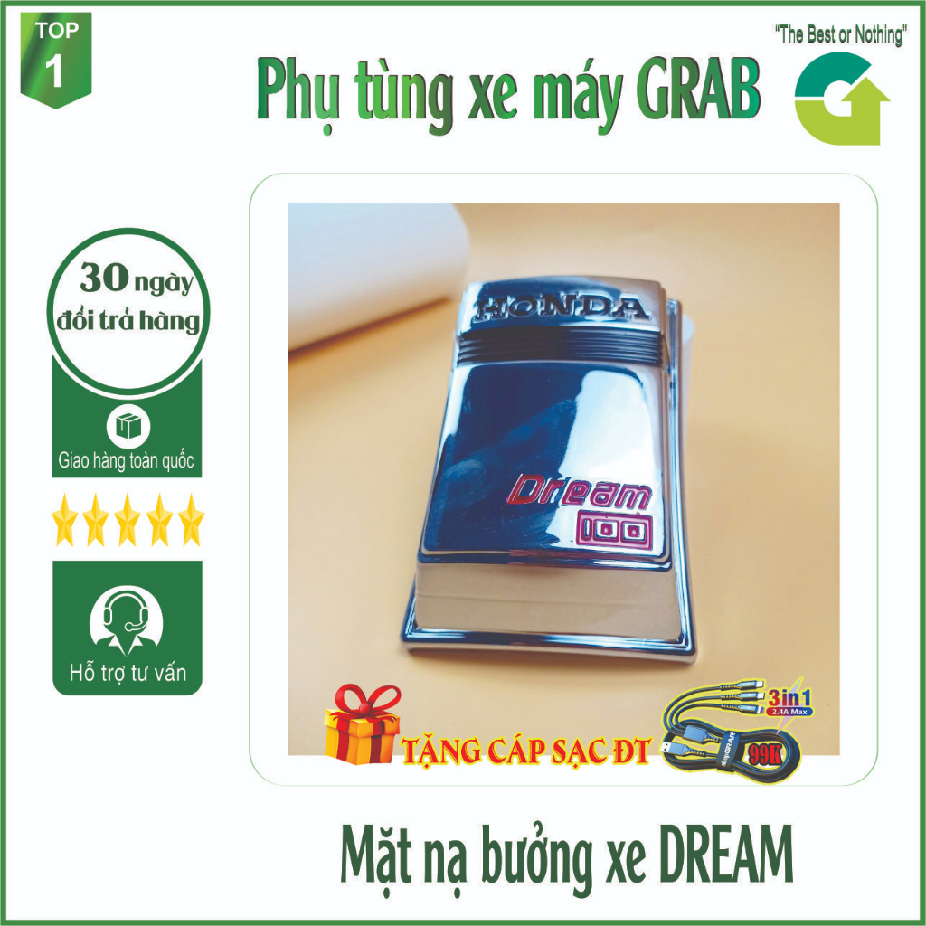 Ốp mặt nạ xe Dream II - Mặt nạ gắn xe Dream II - 304z.