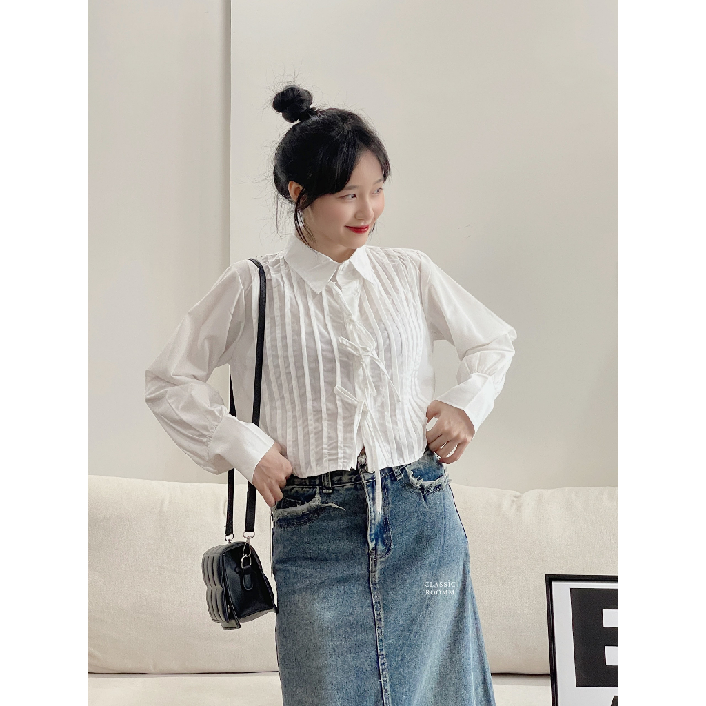 Chân váy Denim dài dáng chữ A phong cách Retro | BigBuy360 - bigbuy360.vn