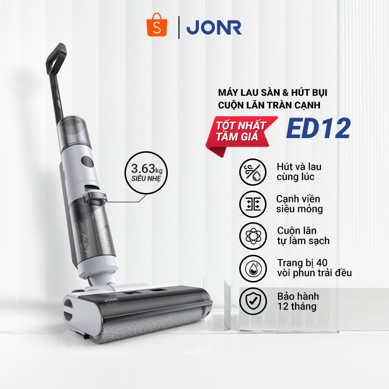 Máy lau sàn hút bụi ướt khô tràn viền không dây JONR ED12-Tự làm sạch-chức năng như xiaomi dreame tineco deerma jetzt
