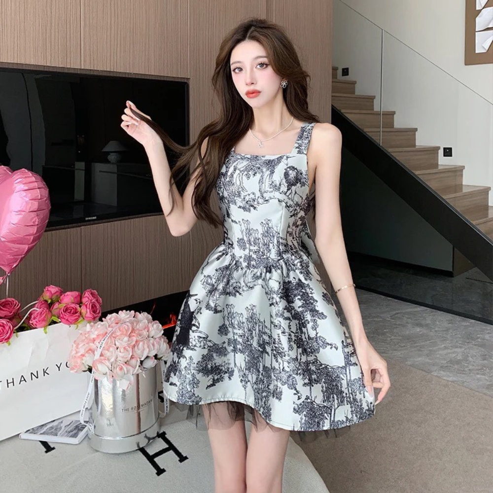 Đầm Nữ 2 Dây Bánh Bèo  MELLYSTORE Váy Bánh Bèo Chất Liệu Vải Taffa Cao Cấp Đính Nơ Bản To Đẹp Quyến Rũ ,Sang Trọng | BigBuy360 - bigbuy360.vn