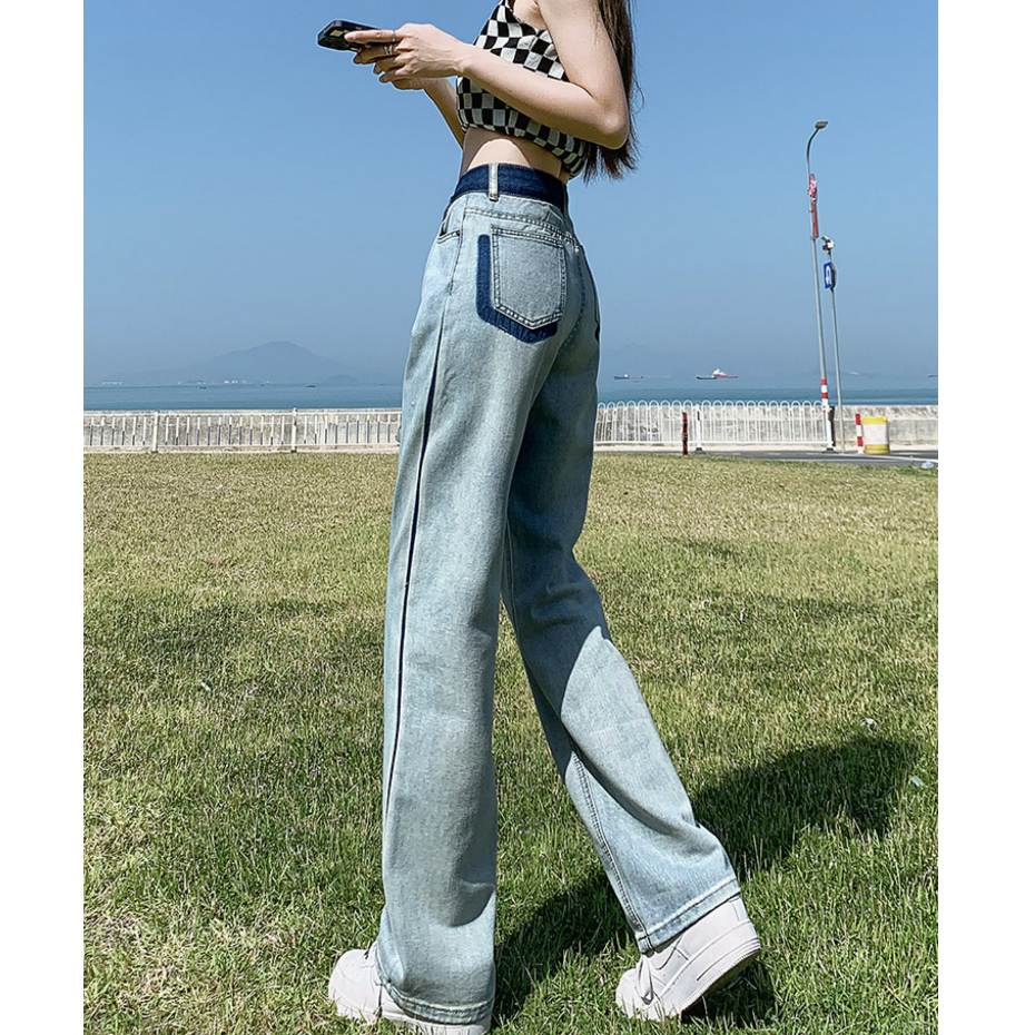 QUẦN JEANS ỐNG RỘNG NỮ LƯNG CAO QUẦN BÒ NỮ ỐNG RỘNG KẺ SỌC 2 BÊN THỜI TRANG 𝟮𝟵.𝘾𝙡𝙤𝙨𝙚𝙩