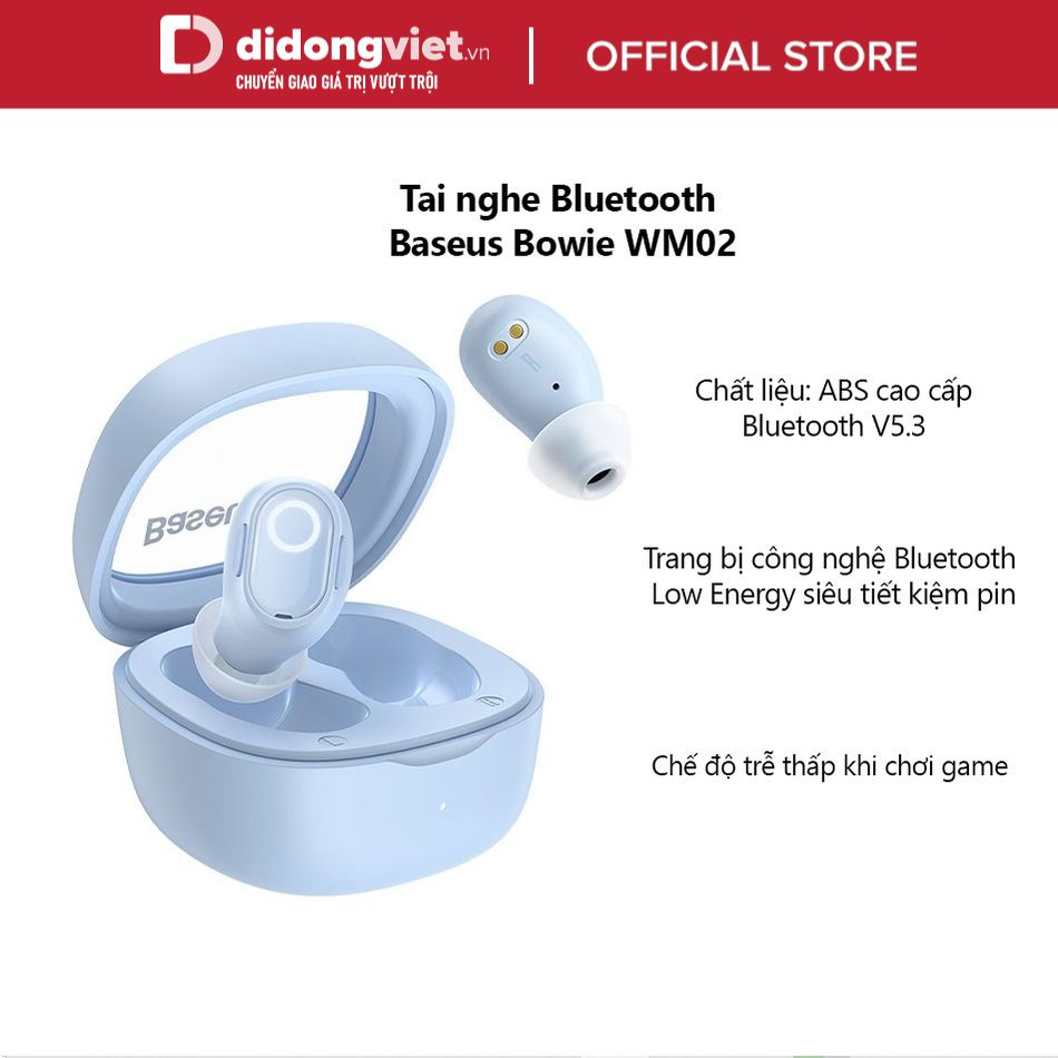 Tai nghe Bluetooth TWS Baseus Bowie WM02 True Wireless Earphones Chính hãng