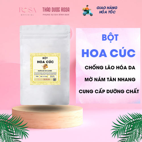 Bột hoa cúc 100% nguyên chất đắp mặt da sáng mịn mờ vệt thâm nám tàn nhang chậm quá trình lão hóa da giảm dị ứng mẩn đỏ