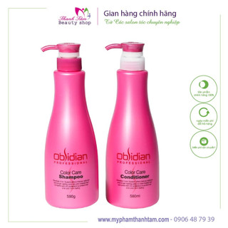 Dầu gội xả dưỡng màu tóc nhuộm cao cấp Obsidian Color Care 580mlx2 { New 2024 }