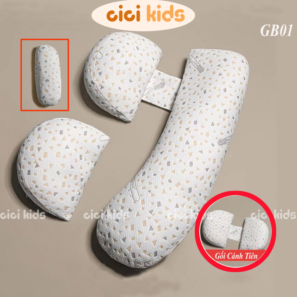 Gối Bầu Cánh Tiên, Gối Ôm Bà Bầu Cao Cấp CiCi Kids Giúp Mẹ Bầu Ngủ Ngon