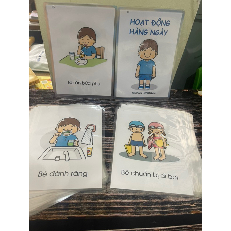 Bộ 60 thẻ hoạt động hàng bé trai
