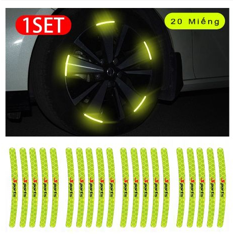 Tem sport phản quang dán lazang-vành xe oto,xe máy cực năng động by Chất