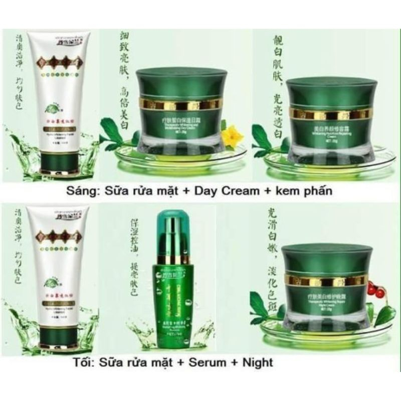Bộ mỹ phẩm hoàng cung, bộ hoàng cung xanh 5in1 giúp da sạch mụn,nám tàn nhang, dưỡng trắng, se khít lỗ chân lông | BigBuy360 - bigbuy360.vn