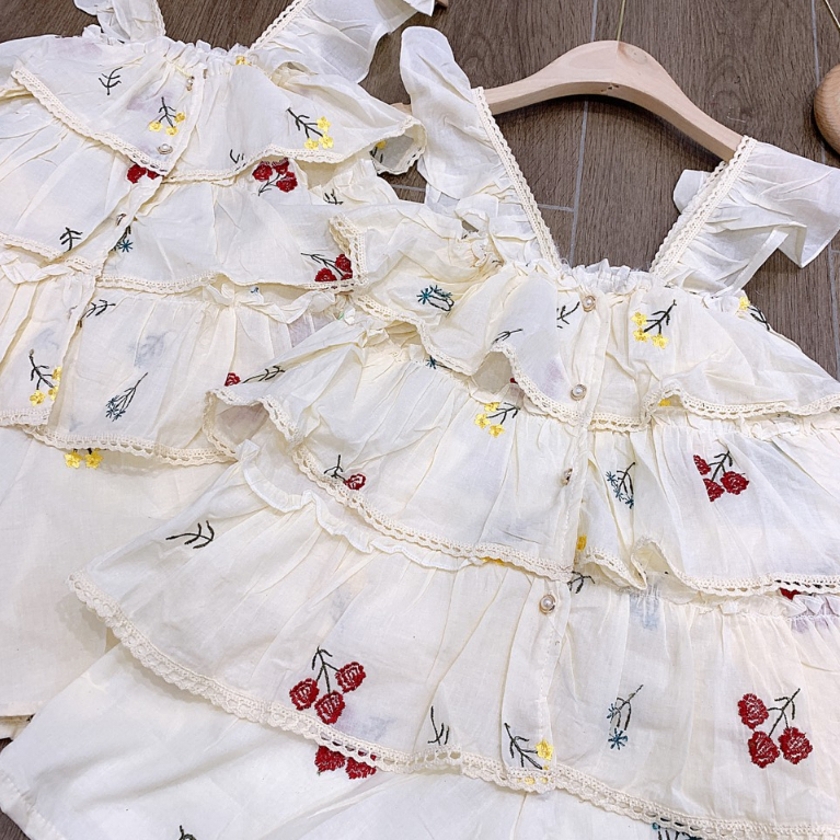 Set Áo Hai Dây Thêu Phối Ren Tầng Size dưới 55kg - HD188 | BigBuy360 - bigbuy360.vn