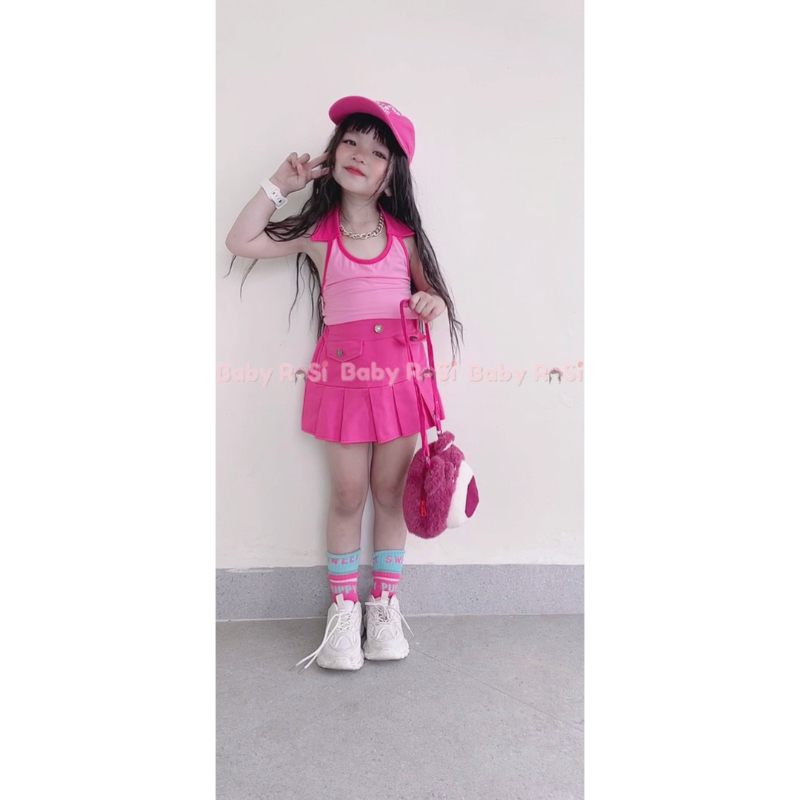 Chân váy  xếp ly mẫu 3 cho bé gái