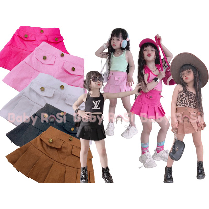 Chân váy  xếp ly mẫu 3 cho bé gái