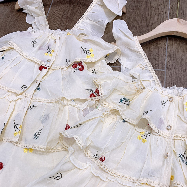 Set Áo Hai Dây Thêu Phối Ren Tầng Size dưới 55kg - HD188 | BigBuy360 - bigbuy360.vn