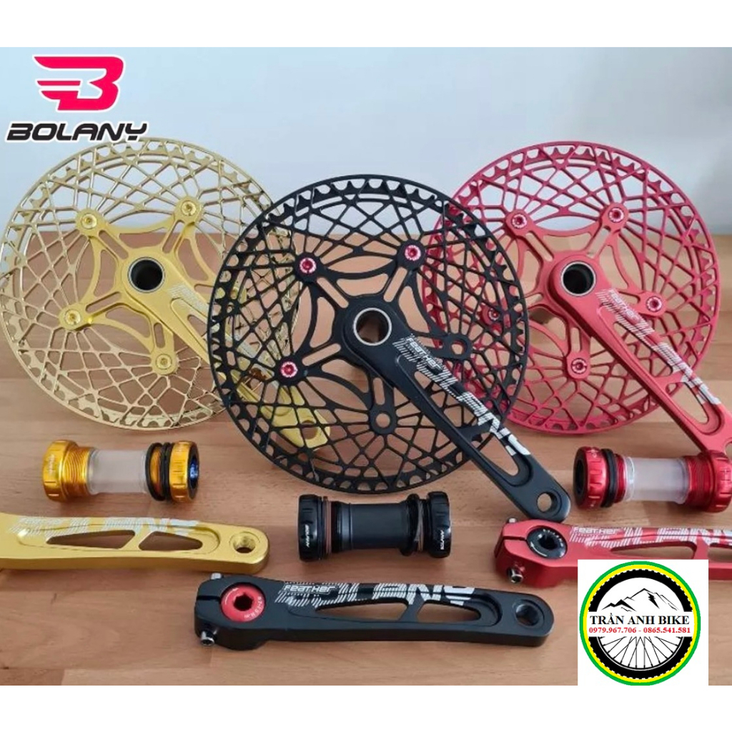 Đùi đĩa  rỗng xe đạp nhôm 130BCD BOLANY - Đĩa rời nhôm BOLANY LITEPRO