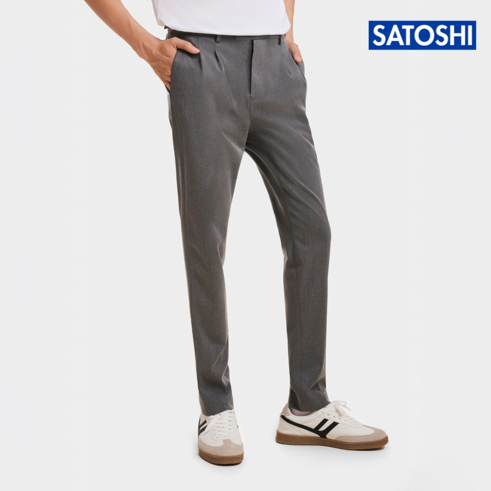 | Satoshi | Quần Tây nam SAQT19 khoá đai lưng bên hông màu Xám/ Be/ Đen chất cotton co giãn