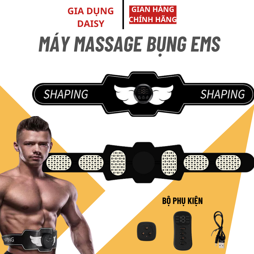 Đai Máy Massage Bụng , Máy Rung Giảm Mỡ Bụng, Đai Rung Nóng 6 Chế Độ Cường Độ 15 Cấp
