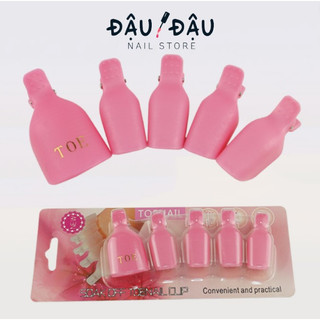 Kẹp ủ tháo gel móng chân - Bộ 5 kẹp nhựa bền chắc chuyên dụng cho dân làm móng