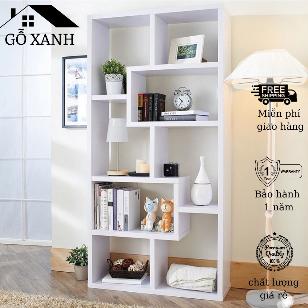 Kệ Gỗ Góc Tường Hình Chữ U Màu Trắng Cao Cấp Đa Năng Thông Minh - Giá Sách Gỗ Góc Tường Đa Tầng Nhiều Ngăn