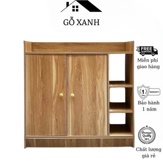 Tủ Giầy Gỗ Nâu Thông Minh 4 Ngăn Kèm Kệ 3 Tầng Dùng Trong Phòng Ngủ Phòng Khách - Đồ Decor Nhà Cửa Thiết Kế Tiện Ích