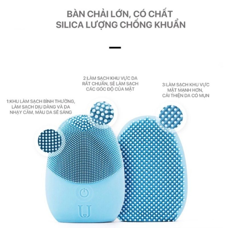 Máy rửa mặt silicone Mini.so cao cấp làm sạch sâu giúp da trắng sáng mịn màng XIAOMIMI
