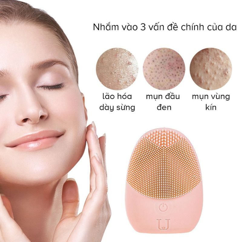 Máy rửa mặt silicone Mini.so cao cấp làm sạch sâu giúp da trắng sáng mịn màng XIAOMIMI