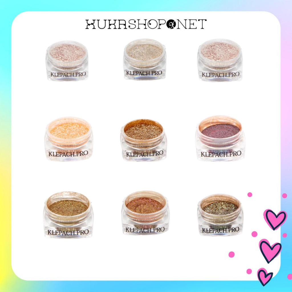 Nhũ mắt Klepach Pro chuyên dùng makeup artist trọn bộ đủ màu