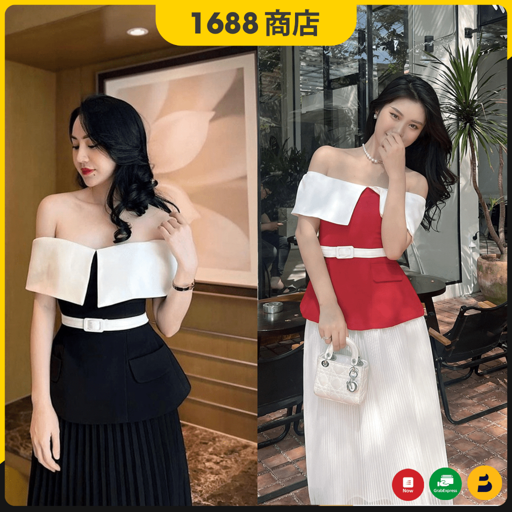 Áo Kiểu Trễ Vai Dự Tiệc Form Dáng Peplum Tôn Dáng 2 Màu Siêu Xinh
