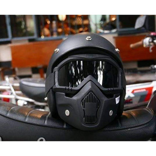 Mũ bảo hiểm mặt nạ beon - mũ 3/4 kèm mặt nạ beon phượt