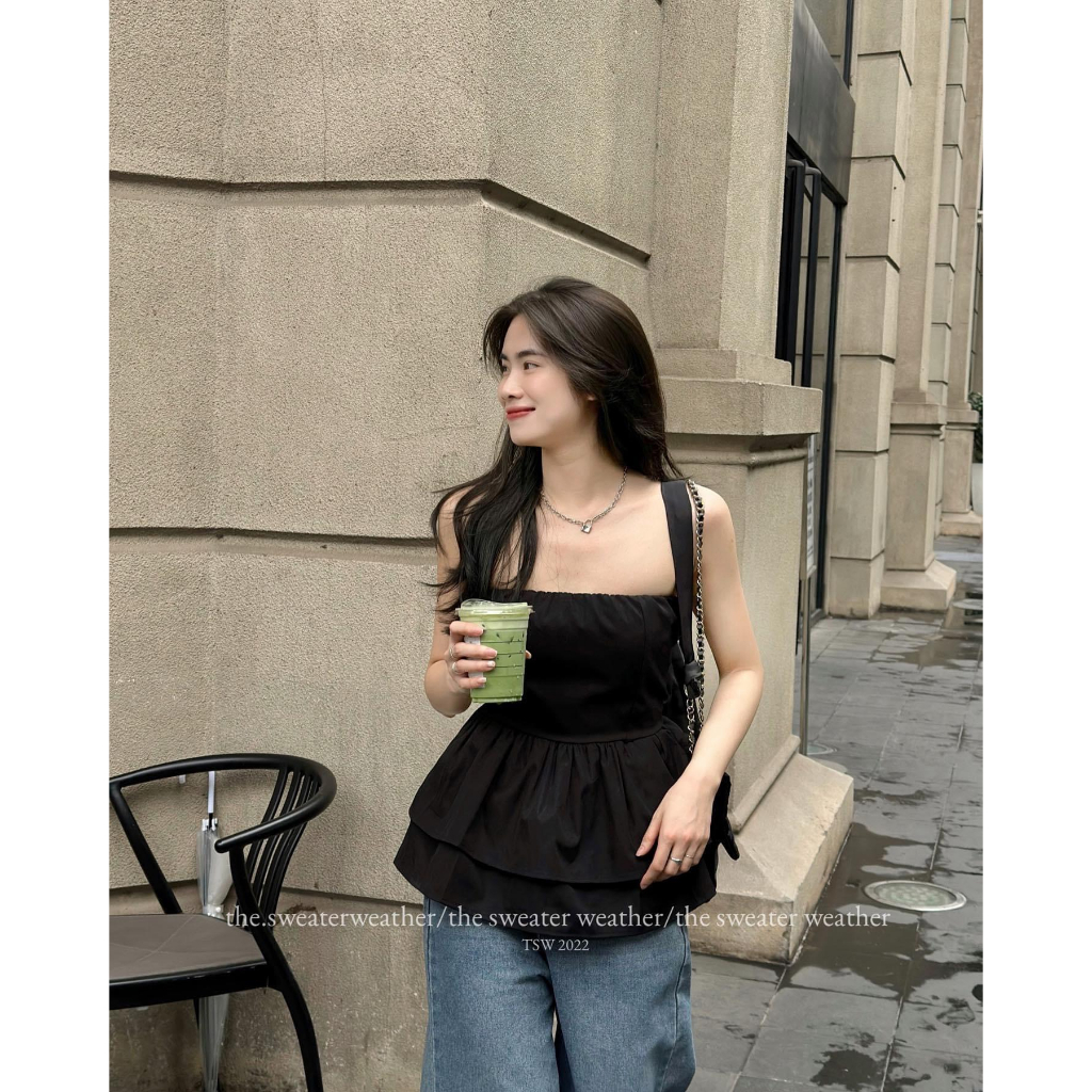 Áo quây trơn peplum chun lưng siêu xinh MaiA Ao3372
