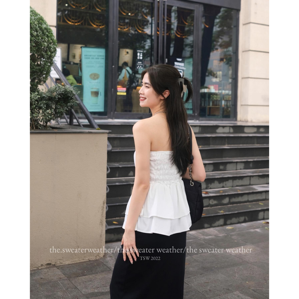Áo quây trơn peplum chun lưng siêu xinh MaiA Ao3372