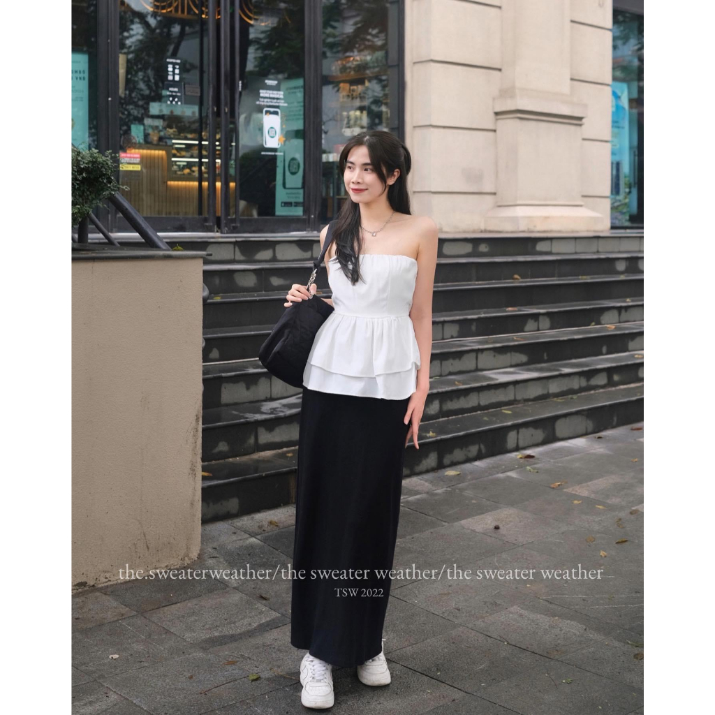 Áo quây trơn peplum chun lưng siêu xinh MaiA Ao3372