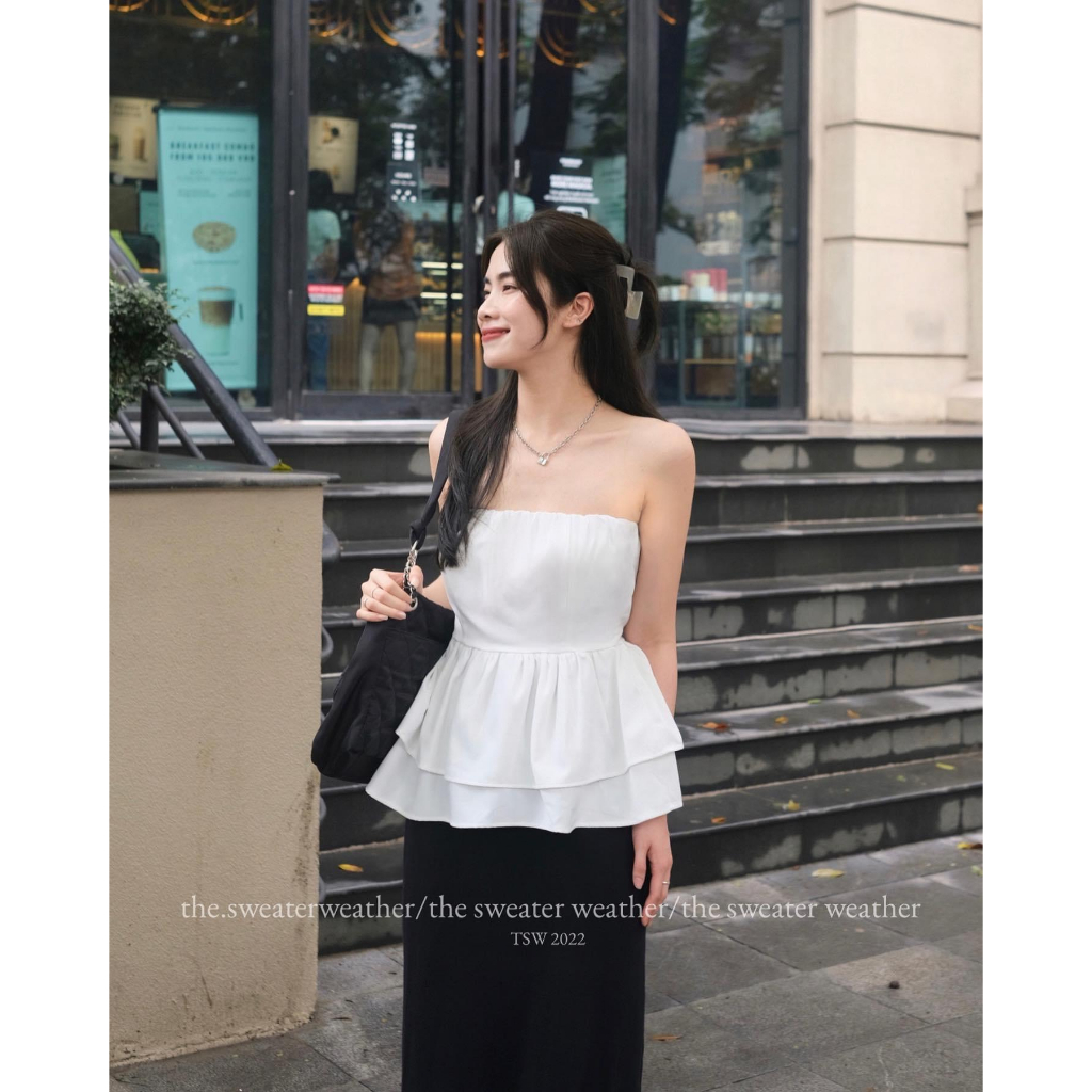 Áo quây trơn peplum chun lưng siêu xinh MaiA Ao3372