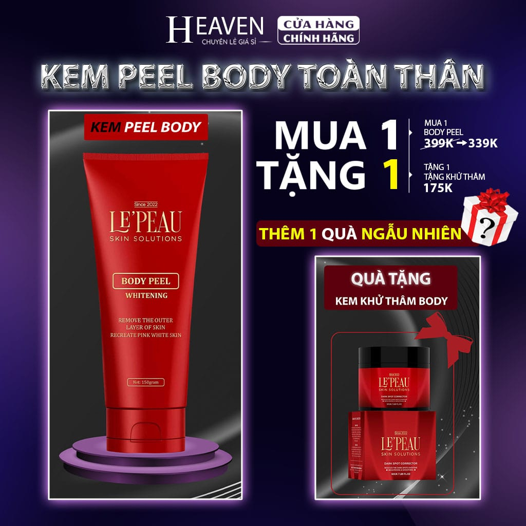 Peel da body toàn thân LEPEAU, peel body trắng sáng hỗ trợ mờ thâm sạm sau 7 ngày 150ml