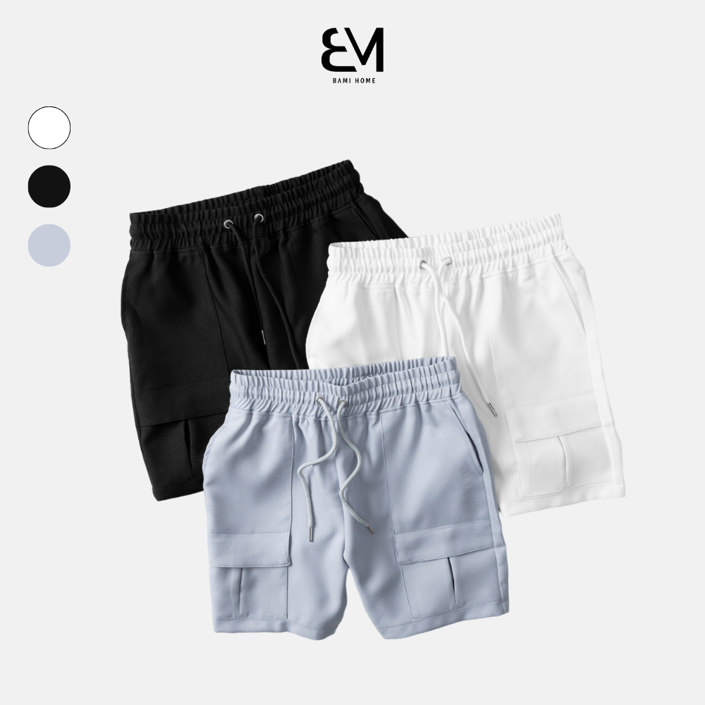 Quần short túi hộp nam bản rộng BAMIHOME chất vải Ford Chéo khô thoáng, thoải mái QFC
