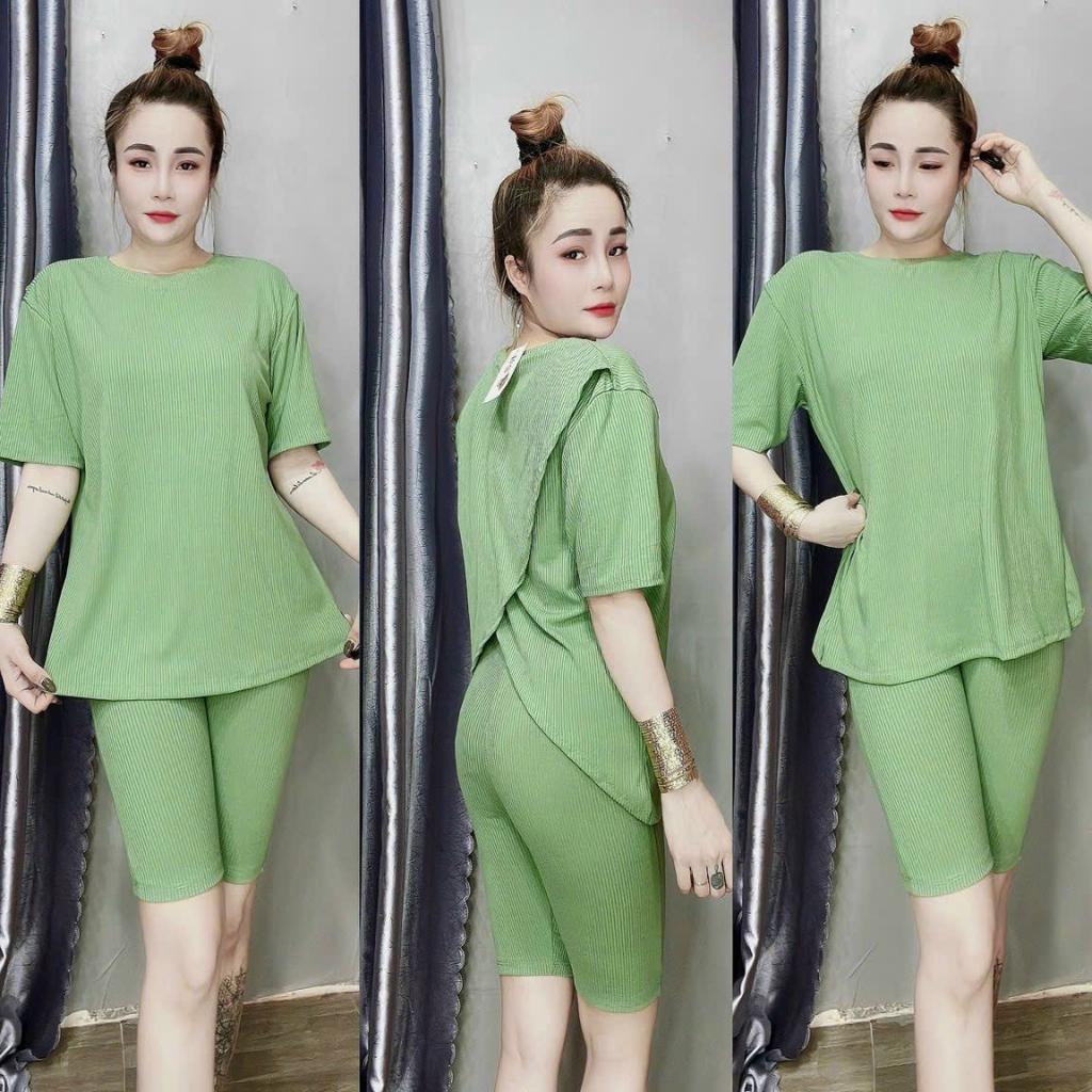 Set ngố thun gân xẻ tà sau . Có sẵn