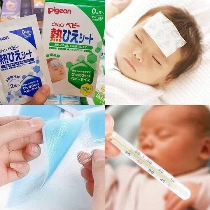 Miếng dán hạ sốt Pigeon Nhật Bản, Khăn hạ sốt cho bé từ sơ sinh