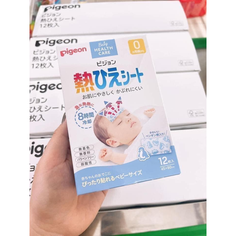 Miếng dán hạ sốt Pigeon Nhật Bản, Khăn hạ sốt cho bé từ sơ sinh