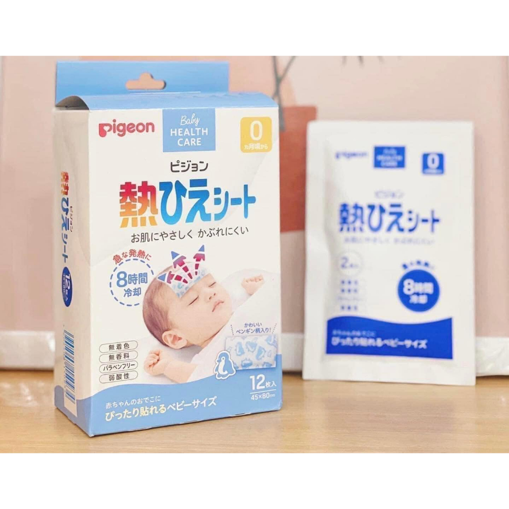 Miếng dán hạ sốt Pigeon Nhật Bản, Khăn hạ sốt cho bé từ sơ sinh
