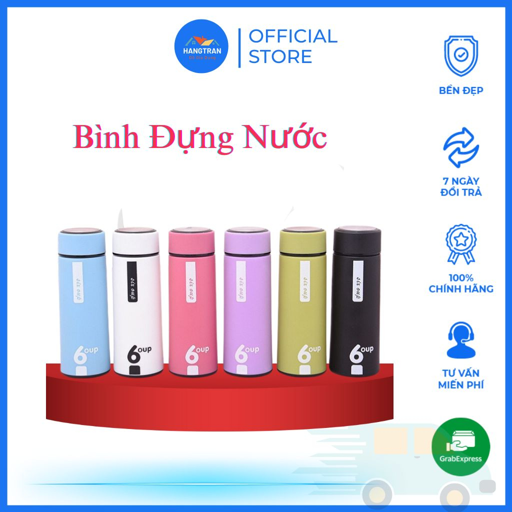 Bình Đựng Nước 6UP 450ML Lõi  Thủy Tinh,Đựng Nước Ép  Xay Sinh Tố