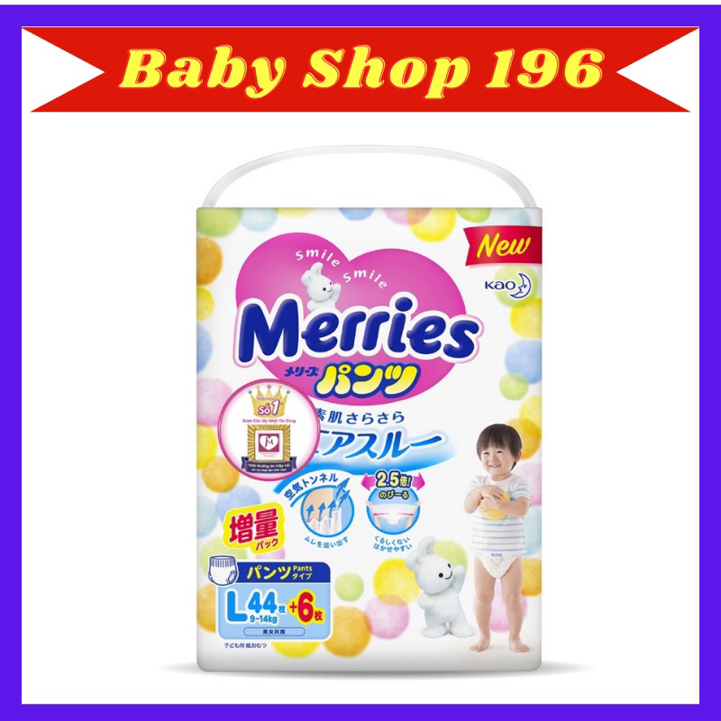 Bỉm Merries cộng miếng dán/quần Nội Địa Nhật size NB90+6/S82+6/M64+4/L58 / M58+6 / L44+6 / XL38+6