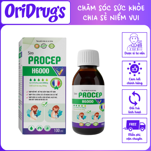 Siro ho Procep 100ml, hỗ trợ giảm tiết đờm, giảm ho nhiều, giảm sổ mũi, ngạt mũi, đau rát họng, khàn tiếng do ho kéo dài