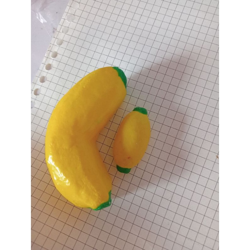 Combo squishy handmade quả chuối chuối mini và chuối vừa