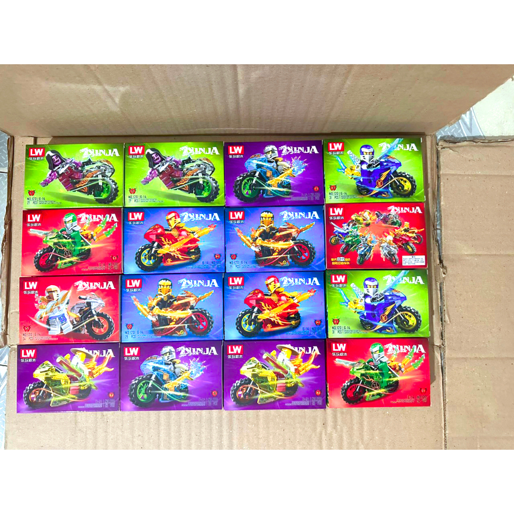 Lego Ninja đi xe moto Lego Khủng Long Lắp Ráp Xếp Hình Hộp Lego Noxe Knight