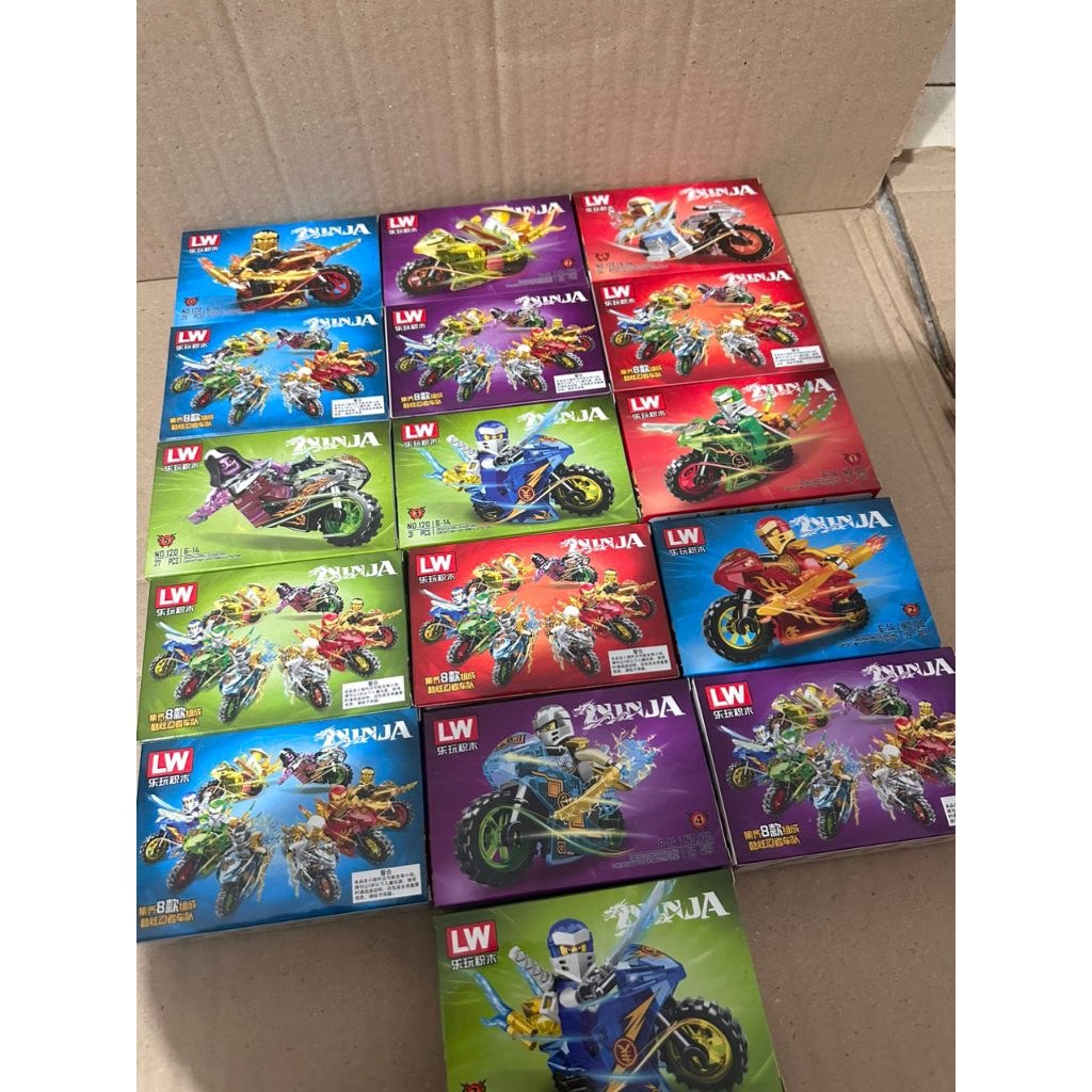Lego Ninja đi xe moto Lego Khủng Long Lắp Ráp Xếp Hình Hộp Lego Noxe Knight